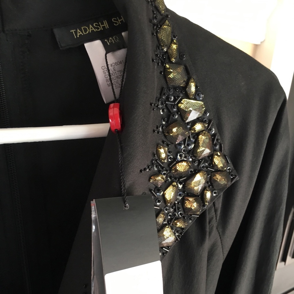 Tadashi Shoji Black Formal Dress Size 14Q,